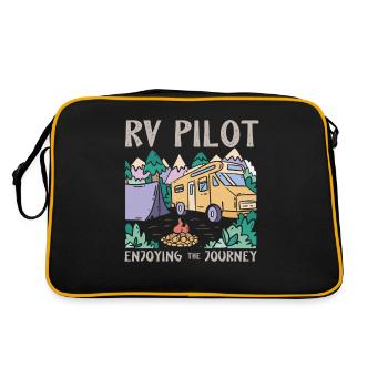 Wohnmobilcamping, RV - Retro Tasche - Schwarz/Gold - Hinten