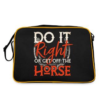 Rodéo, Équitation western, Amoureux des chevaux - Sac Retro - noir/or - Dos