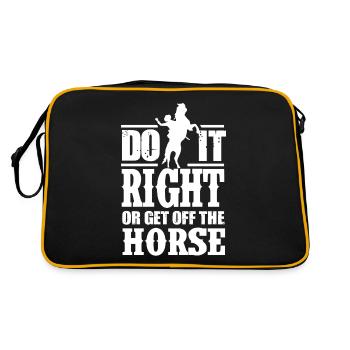 Rodéo, Équitation western, Amoureux des chevaux - Sac Retro - noir/or - Dos