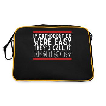 Orthodontiste, Dentiste, Orthodontie, - Sac Retro - noir/or - Dos