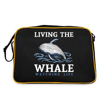Baleines, baleines, observation des baleines, observation des baleines - Sac Retro - noir/or - Dos