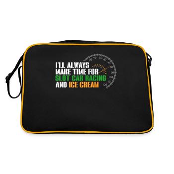 Slotcar-Rennen - Retro Tasche - Schwarz/Gold - Hinten