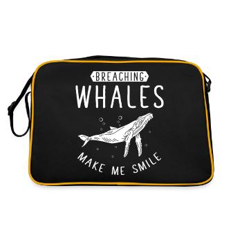 Baleines, baleines, observation des baleines, observation des baleines - Sac Retro - noir/or - Dos