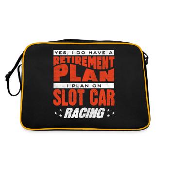 Slot Car Racing, Petrolhead, Car Lovers - Retro Bag - black/gold - Back