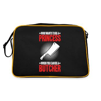 Fleischer Metzger Fleischerei Metzgerei Butcher - Retro Tasche - Schwarz/Gold - Hinten