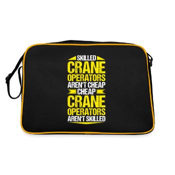 Kranführer Kranfahrer Kran Crane Operator - Retro Tasche - Schwarz/Gold - Hinten