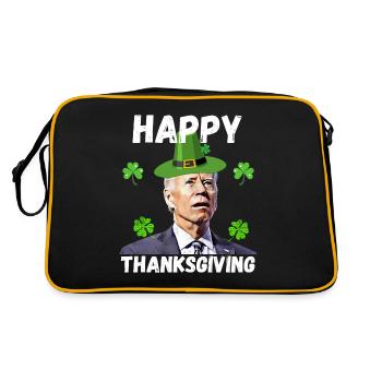 Biden St Patricks Day Joyeux chemise de Thanksgiving, - Sac Retro - noir/or - Dos