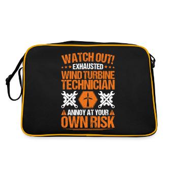 Service Technician Wind Turbines Wind Energy - Retro Bag - black/gold - Back