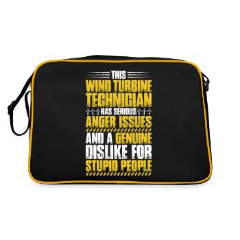 Service Technician Wind Turbines Wind Energy - Retro Bag - black/gold - Back