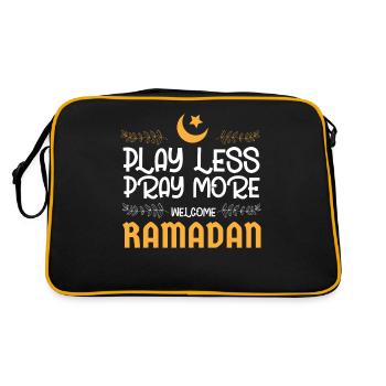 Ramadan, Rabian, Muslim, Islamisch - Retro Tasche - Schwarz/Gold - Hinten