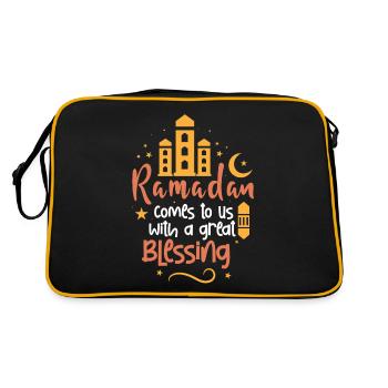 Ramadan, Rabian, Muslim, Islamisch - Retro Tasche - Schwarz/Gold - Hinten