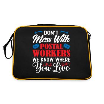 Postal worker, postal worker, postman - Retro Bag - black/gold - Back