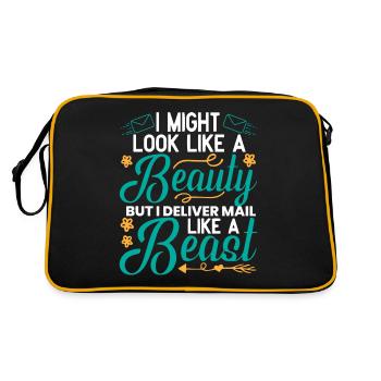 Postal worker, postal worker, postman - Retro Bag - black/gold - Back