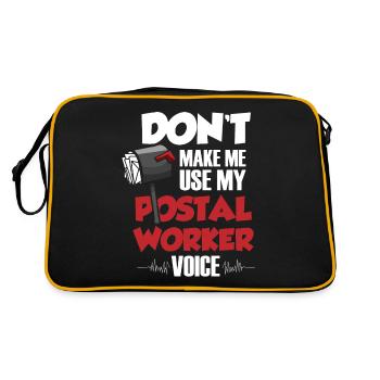 Postal worker, postal worker, postman - Retro Bag - black/gold - Back