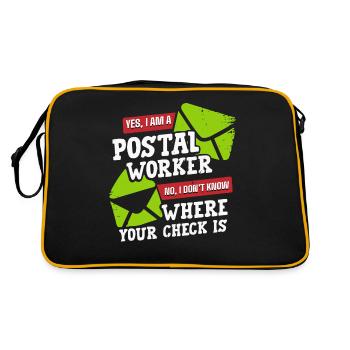 Postal worker, postal worker, postman - Retro Bag - black/gold - Back