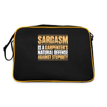 Zimmerer Zimmermann Zimmerei Carpenter Carpentry - Retro Tasche - Schwarz/Gold - Hinten