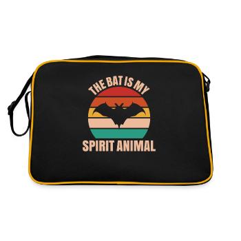 Fledermaus Fledermäuse Bat Bats Fledertier - Retro Tasche - Schwarz/Gold - Hinten