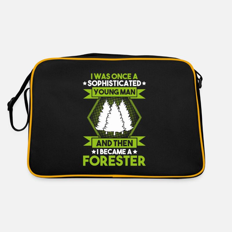 Forestier Forestier Forestier Travailleurs forestiers Forêt - Sac Retro - noir/or