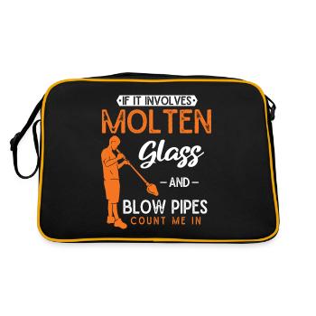Glassblowers, glass production, glass craftsmanship - Retro Bag - black/gold - Back