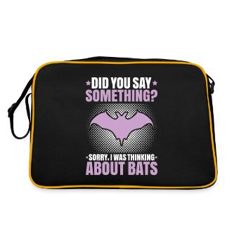 Fledermaus Fledermäuse Bat Bats Fledertier - Retro Tasche - Schwarz/Gold - Hinten