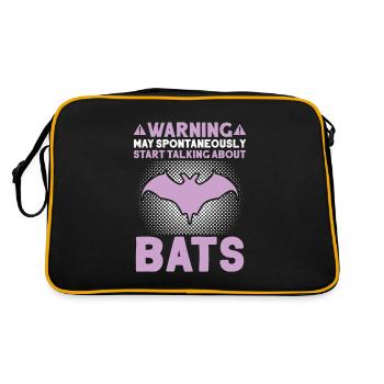 Fledermaus Fledermäuse Bat Bats Fledertier - Retro Tasche - Schwarz/Gold - Hinten