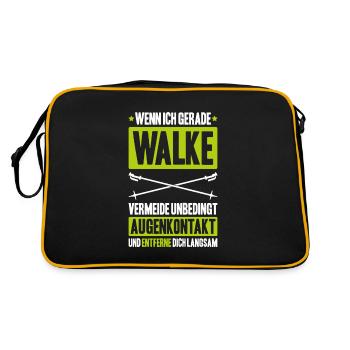 Nordic Walking Nordic Walker Nordic Walken - Retro Tasche - Schwarz/Gold - Hinten