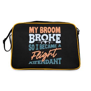 Flight attendants, for flight attendants, flight attendants - Retro Bag - black/gold - Back