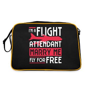 Flight attendants, for flight attendants, flight attendants - Retro Bag - black/gold - Back