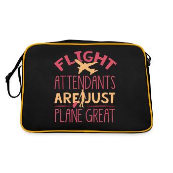 Flight attendants, for flight attendants, flight attendants - Retro Bag - black/gold - Back