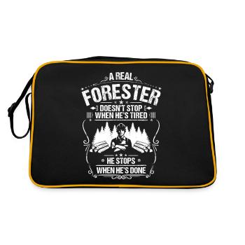 Forestier Forestier Forestier Travailleurs forestiers Forêt - Sac Retro - noir/or - Dos