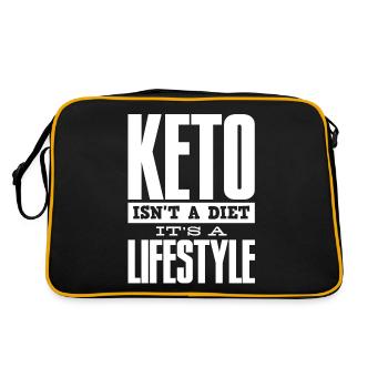 Keto diet, carbohydrate-free diet, keto - Retro Bag - black/gold - Back