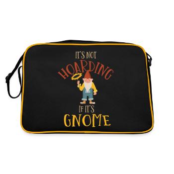 Gnome - Gnome Collecting - Gnome Collector - Sac Retro - noir/or - Dos