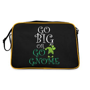 Gnome - Gnome Collecting - Gnome Collector - Sac Retro - noir/or - Dos