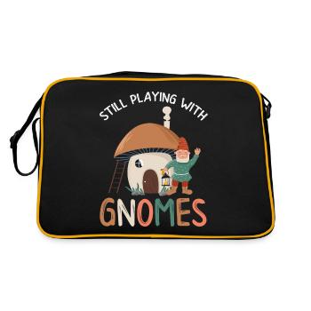 Gnome - Gnome Collecting - Gnome Collector - Sac Retro - noir/or - Dos