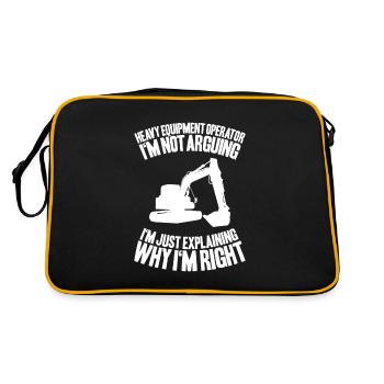 Baggerfahrer Baggerführer Heavy Equipment Operator - Retro Tasche - Schwarz/Gold - Hinten