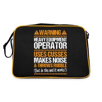 Baggerfahrer Baggerführer Heavy Equipment Operator - Retro Tasche - Schwarz/Gold - Hinten