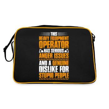 Baggerfahrer Baggerführer Heavy Equipment Operator - Retro Tasche - Schwarz/Gold - Hinten