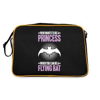 Fledermaus Fledermäuse Bat Bats Fledertier - Retro Tasche - Schwarz/Gold - Hinten