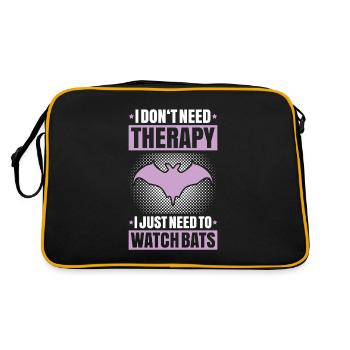 Fledermaus Fledermäuse Bat Bats Fledertier - Retro Tasche - Schwarz/Gold - Hinten