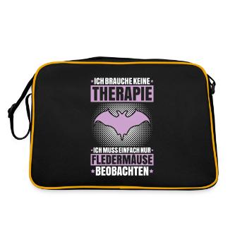 Fledermaus Fledermäuse Bat Bats Fledertier - Retro Tasche - Schwarz/Gold - Hinten
