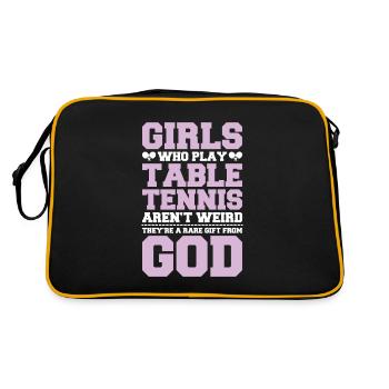 Tischtennis Ping Pong Pingpong Table Tennis - Retro Bag - black/gold - Back