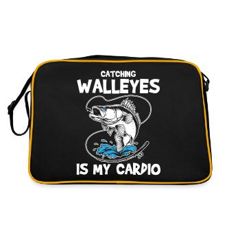 Pêche à la perche, poisson, perche, pêche à la perche - Sac Retro - noir/or - Dos