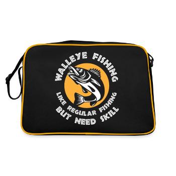 Pêche à la perche, poisson, perche, pêche à la perche - Sac Retro - noir/or - Dos