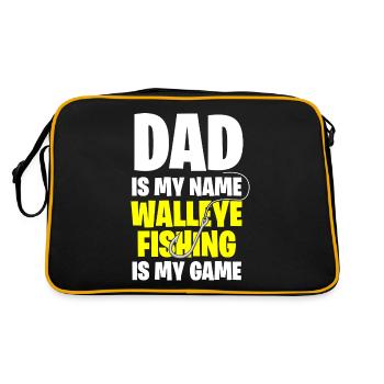 Pêche à la perche, poisson, perche, pêche à la perche - Sac Retro - noir/or - Dos