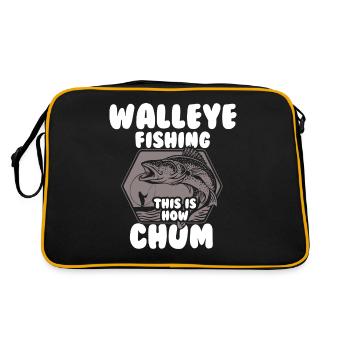 Pêche à la perche, poisson, perche, pêche à la perche - Sac Retro - noir/or - Dos