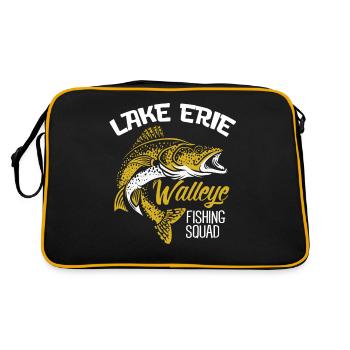 Pêche à la perche, poisson, perche, pêche à la perche - Sac Retro - noir/or - Dos