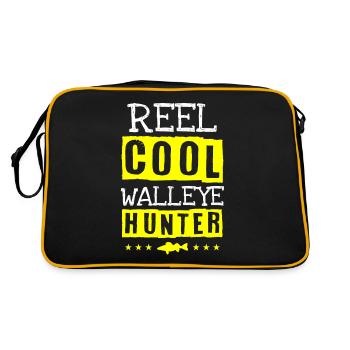 Pêche à la perche, poisson, perche, pêche à la perche - Sac Retro - noir/or - Dos