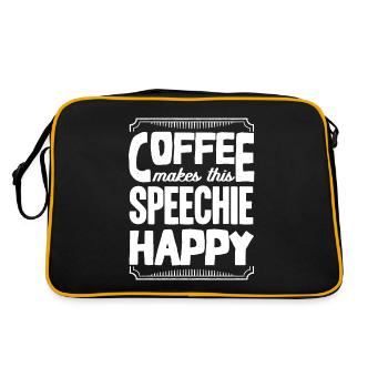 Sprachpathologie, Sprachpathologe - Retro Tasche - Schwarz/Gold - Hinten