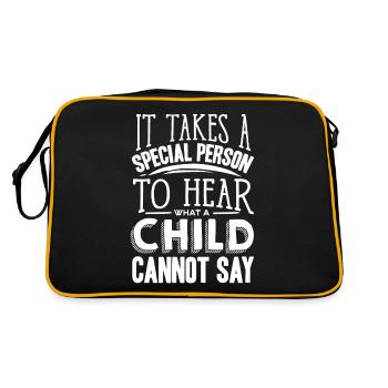 Sprachpathologie, Sprachpathologe - Retro Tasche - Schwarz/Gold - Hinten