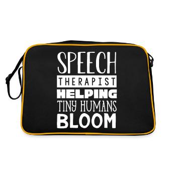 Sprachpathologie, Sprachpathologe - Retro Tasche - Schwarz/Gold - Hinten